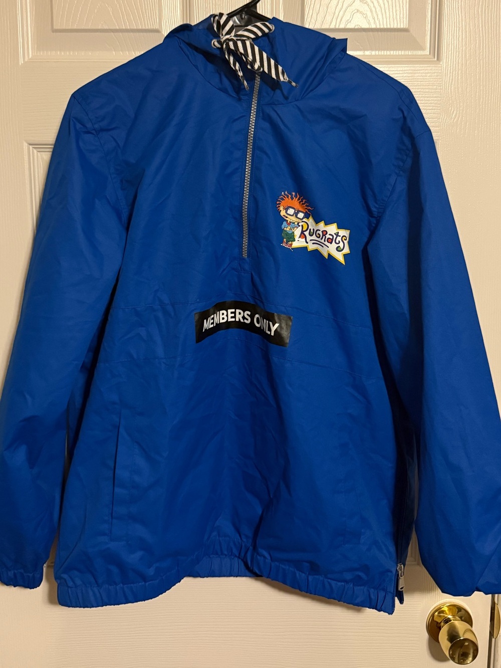 Members Only Royal Blue Rugrats Half-Zip Windbreaker